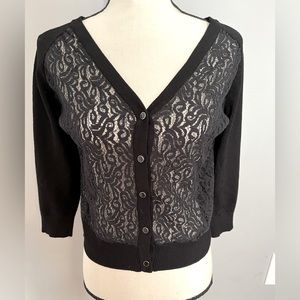 89th & Madison Black Lace Cardigan